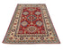 4x7 Red Kuba Afghan Hand Knotted Wool Area Rug
